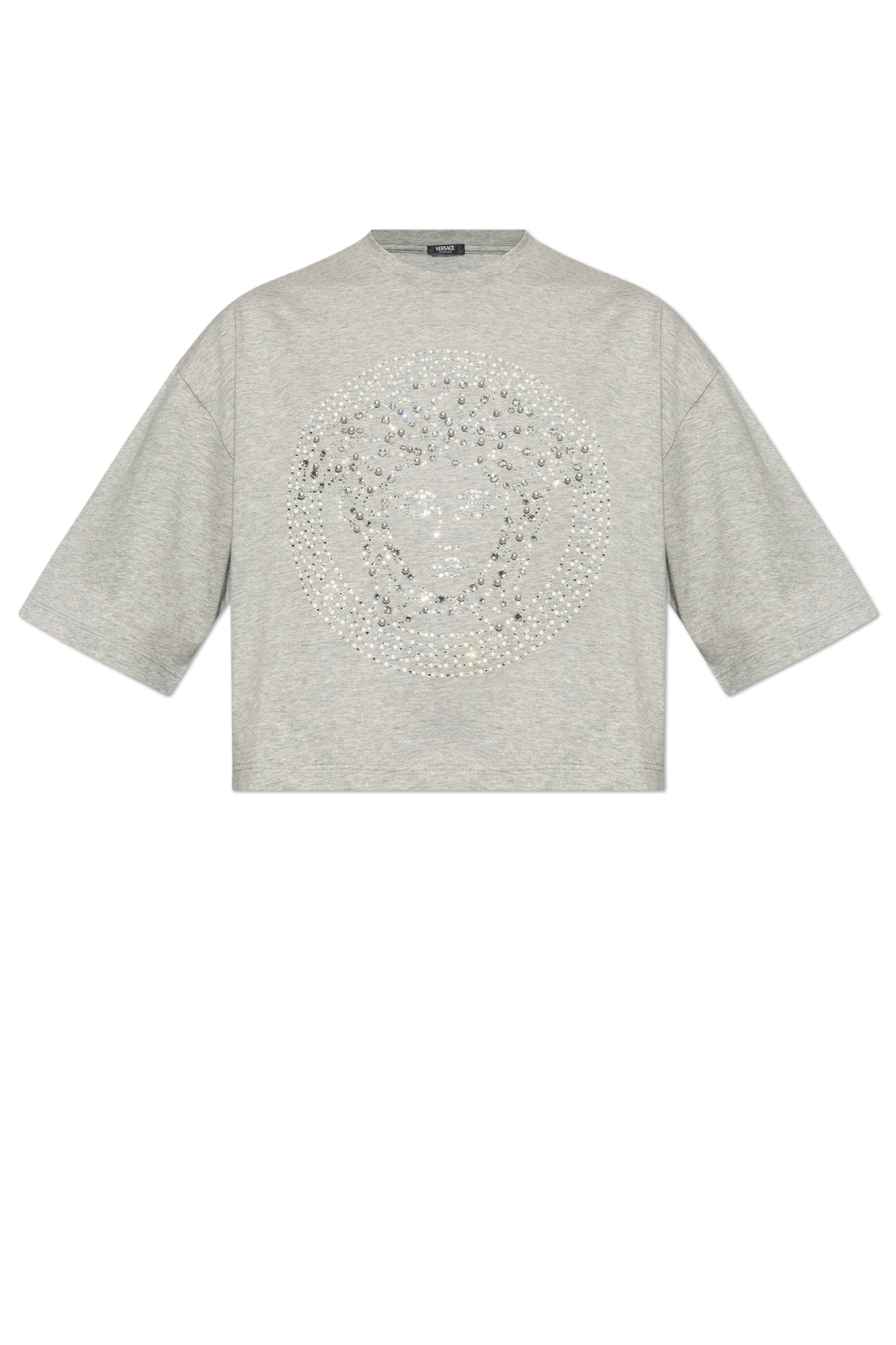 Grey T-shirt with logo Versace - Vitkac AS